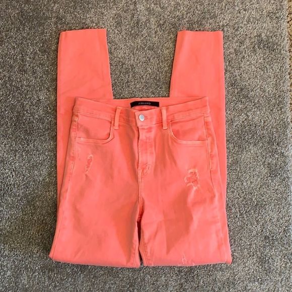 [J Brand] Grapefruit Distressed Jeans - Size 28 - Picture 2 of 7